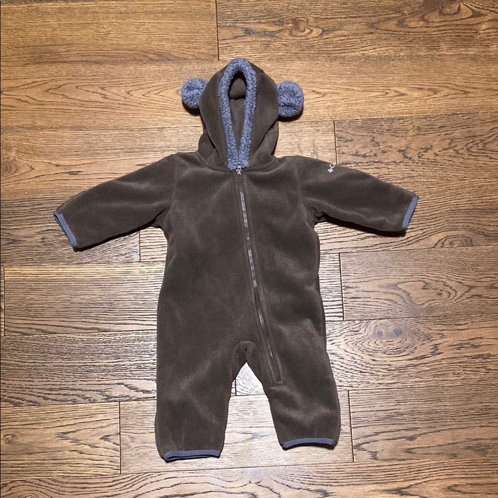 Cozy Brown Baby Onesie with Hood
